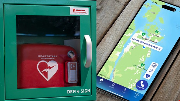 Nytt i 112-appen � visar n�rmaste hj�rtstartare